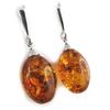 [N1981] - Amber 'Inspiration' Silver Earrings (rhodium-plated) - 33x11 Mm