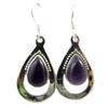 [P7091] - Silver 'Heaven' Silver Amethyst Earrings - 23x16 Mm