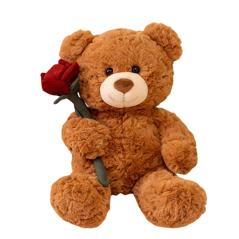Cartoon Rose Bear Teddy Bear Doll Plush Toy Hug Bear Doll Girl Rag Doll Birthday Gift