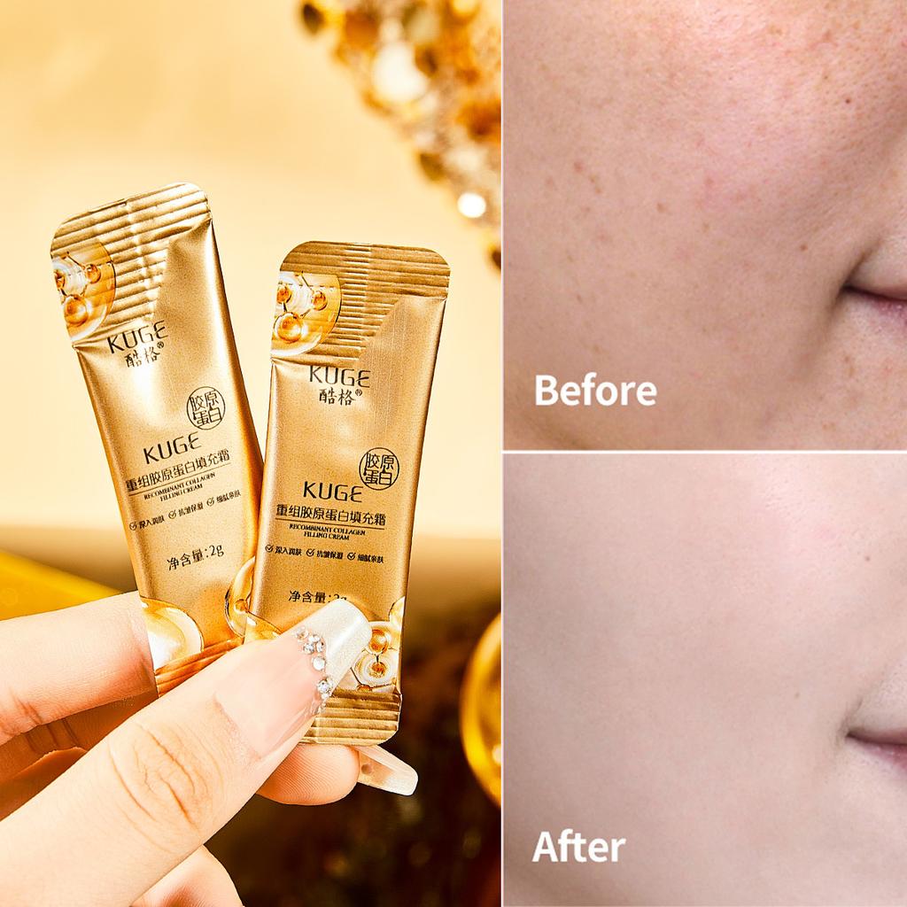 100 Bags of Cool Mesh Collagen Cream, Mini Portable Cream, Recombinant Collagen Filling Cream Moisturizing Anti-wrinkle Firming Light Face Mask Cream