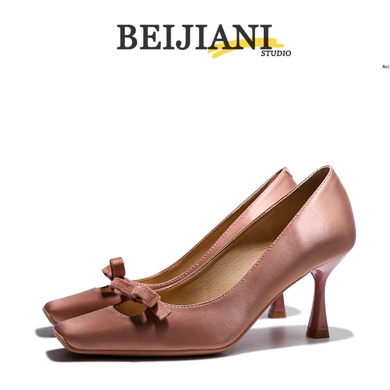 BEIJIANI 3385-3 Туфли-лодочки на высоком каблуке-шпильке с бантом: Элегантная и удобная женская обувь