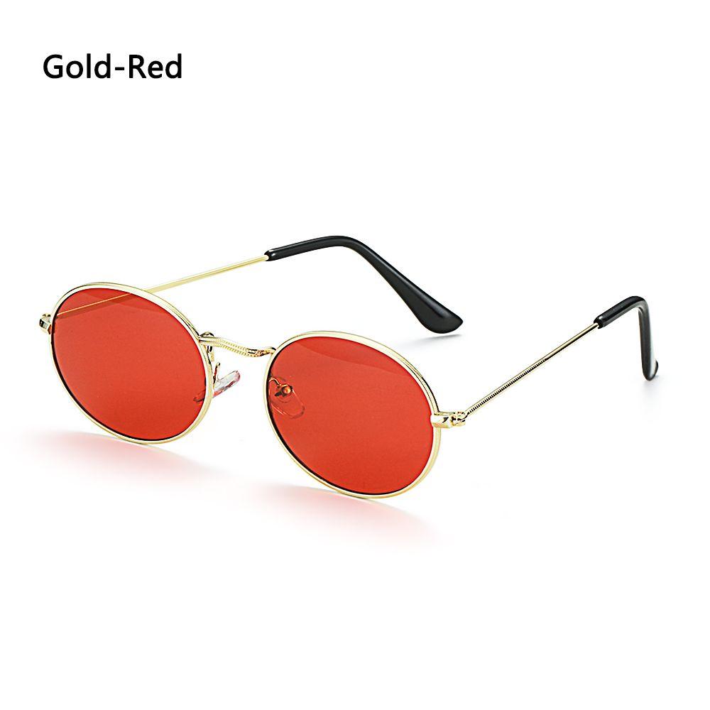 Unisex UV400 Metal Small Frame Gradient Mirror Glasses Oval Sunglasses Men's Shades Sun Glasses