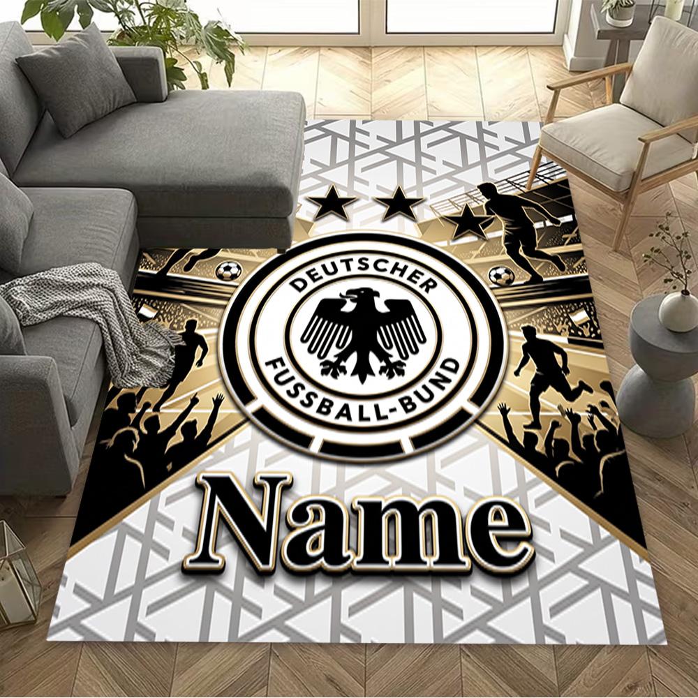 German Football Crest Floor Rug Office Rug Suitable for Foyer Living Rooms Playrooms Dining Room Antislip Carpet Decorate Offices