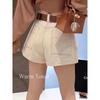 Pure White New Style Designer Niche Retro Sweet and Cool Versatile Denim Shorts for Women