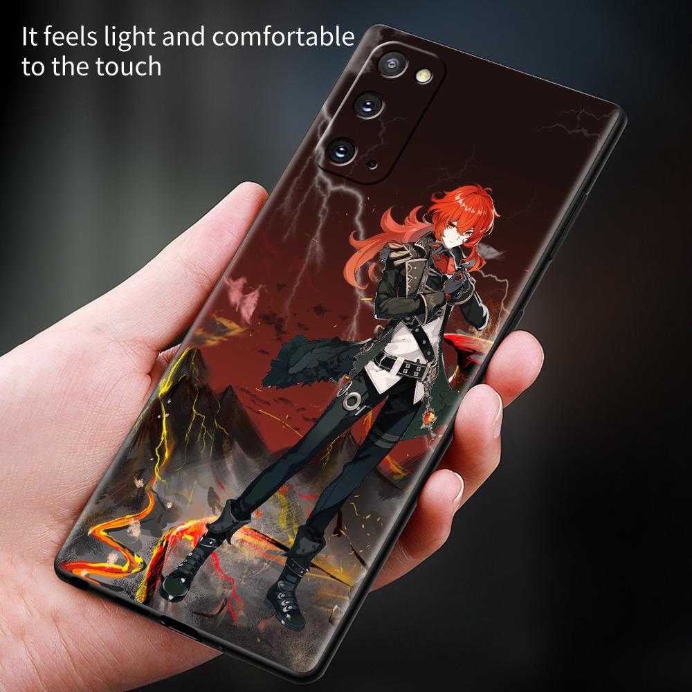 Чехол для Samsung Galaxy S21 Ultra S20 FE S10 Lite S9 Plus S8 S10e S7 A51 A12, мягкий чехол для мобильного телефона, чехол аниме Genshin Impact
