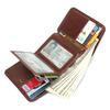 Trifold Leather Short Wallet for Men RFID Purse Multi-functional Genuine Leather Short Purse Large Capacity Card Holder Business