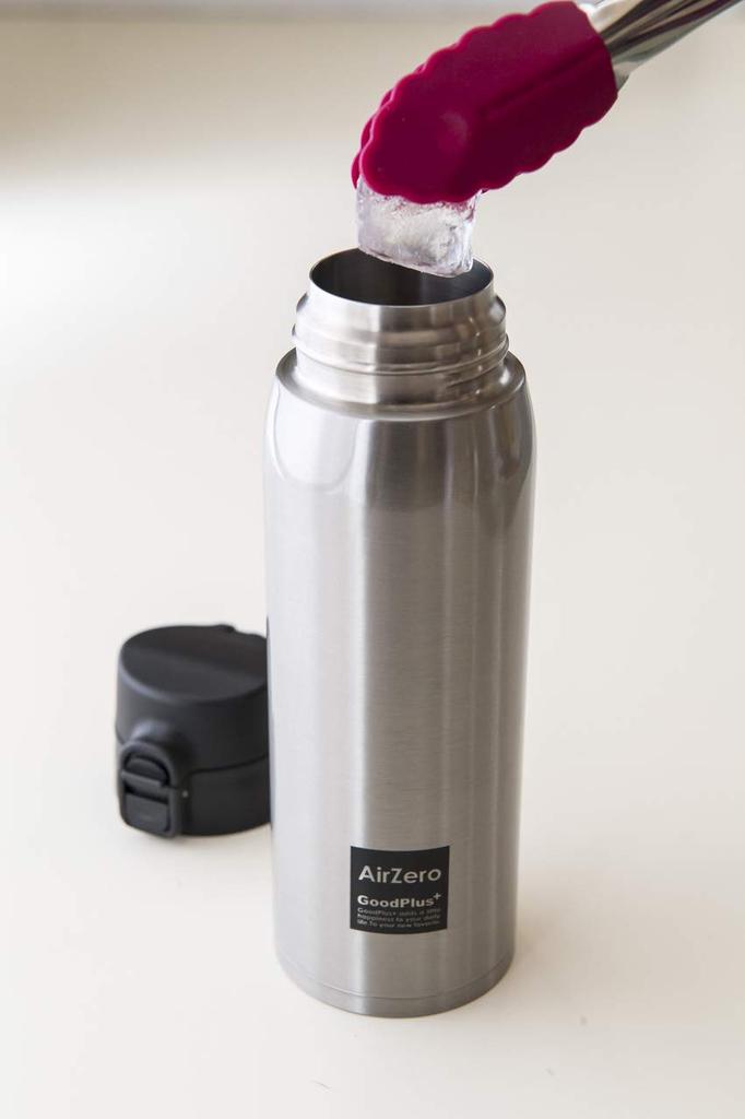 GoodPlus+ Vacuum Insulated Stainless Steel Mug, Air Zero, 500ml, Clear Stainless Steel [Keeps drinks hot or cold] [Lightweight & Compact Design]