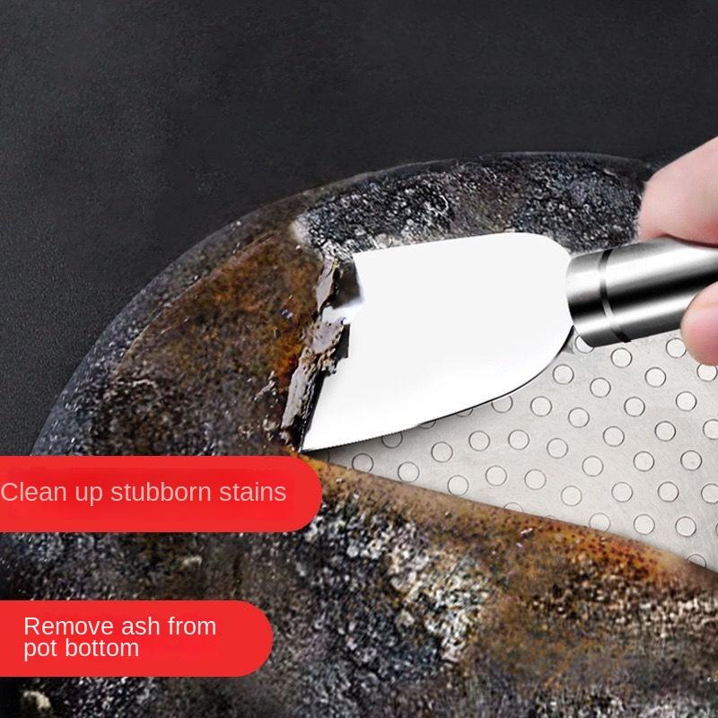 1pc  Multi-function decontamination scraper stainless steel kitchen spatula stove floor tile cleaning scraper wall floor stains
