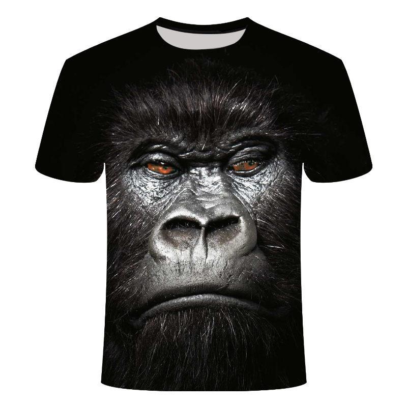 Tshirt Gorilla Monkey 3d Mens Digital Printed Short Sleeve Top Summer Tees Shirts Mens