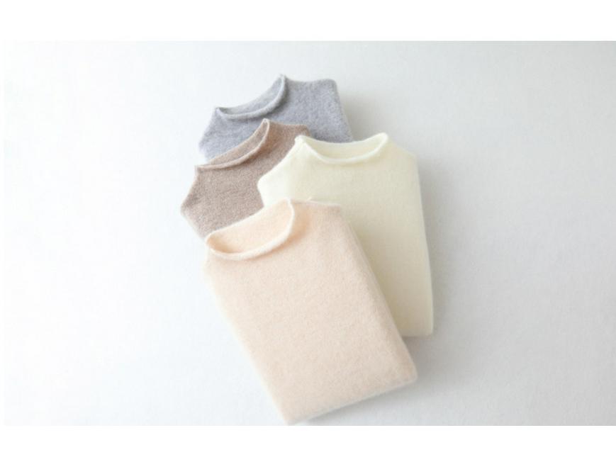 Женский кашемировый свитер из чистой шерсти с полувысоким воротником - Приталенный крой, Универсальный вязаный дизайн