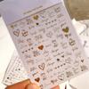 1 Sheet 3D Adhesive Nail Sticker Valentine's Day Heart Rose Decal for Nail Art Decoration