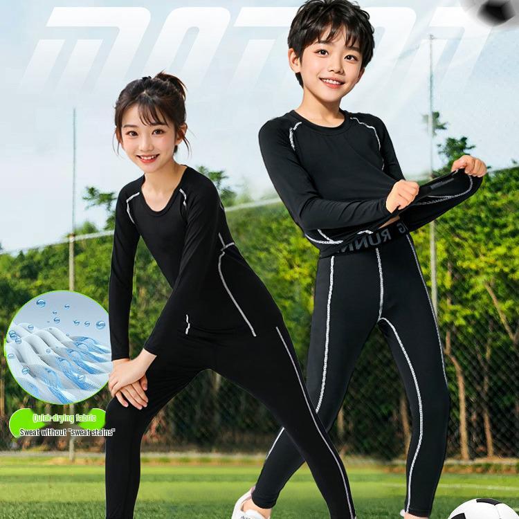 Комплект мужских быстросохнущих леггинсов для бега и базового слоя для фитнеса на осень/зиму