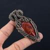 Red Snake Skin/ Red River Jasper Gemstone Pure Copper Wire Wrapped Handmade Pendant Jewelry For Gift