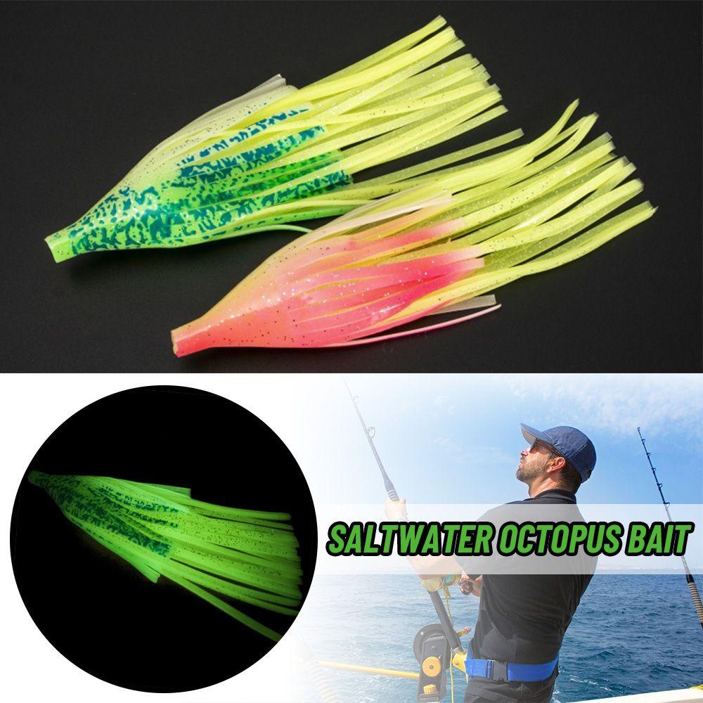 Luminous Portable Artificial Soft Silicone Saltwater Octopus Bait Squid Skirt Lure Fishing Tackle