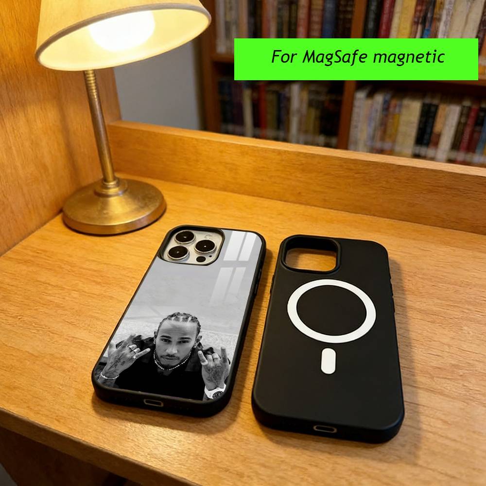 Чехол для телефона L-Lewis Hamilton для iPhone 17, 16, 15, 14, 13, 12, 11 Plus, Pro, магнитный, с беспроводной зарядкой MagSafe