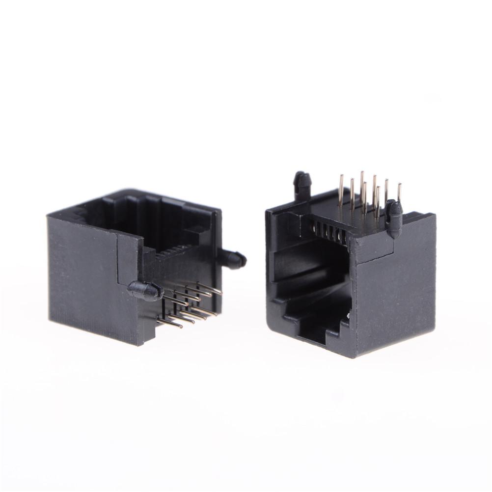 10 шт./лот RJ45 8P8C Компьютерная Сетевая Розетка для Печатной Платы Черная, Серая