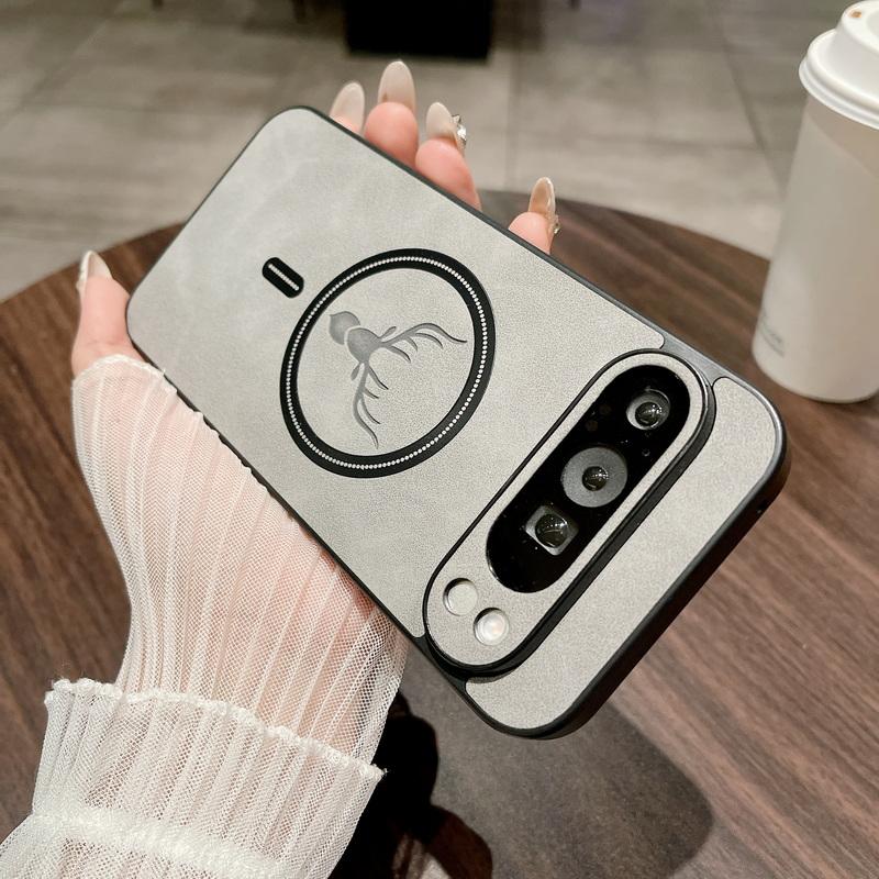 Тонкий мягкий кожаный чехол с рисунком оленя для Google Pixel 9 Pro XL 8A 8 7 Pro 7A, однотонный матовый ударопрочный чехол из ТПУ с беспроводной зарядкой и магнитным чехлом для телефона