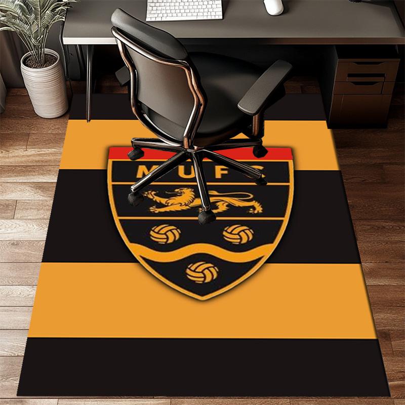 Football Crest Printed Office Carpet Chair Cushion Entryway Rug, Rugs for Living Room, Bedroom Christmas gifts