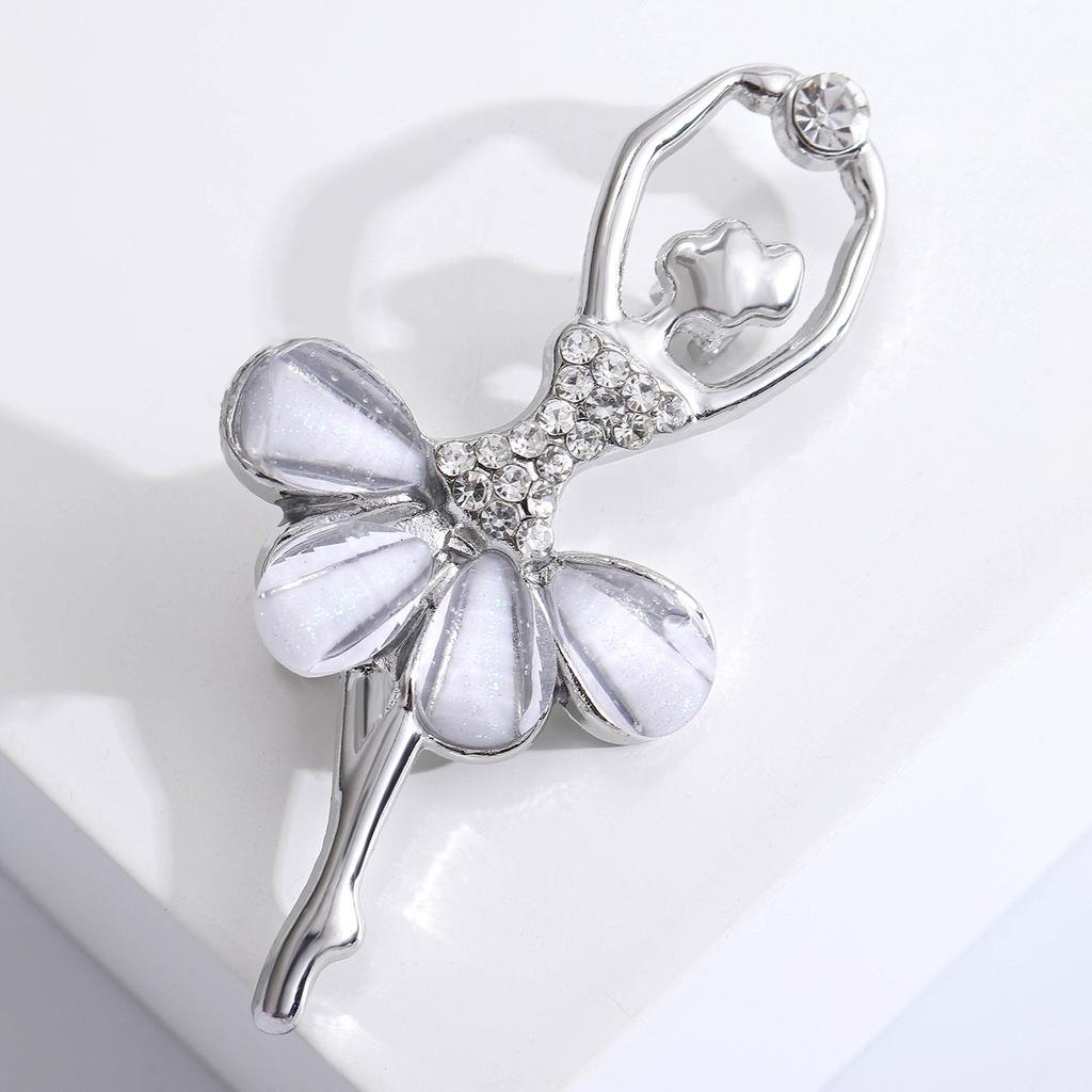 Элегантный темперамент сплава стразы танцующая девушка брошь мода универсальная женская одежда корсаж украшение булавка