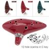 12 Hole Ocarina Ceramic Alto Mid Tone ToneC Flute Instrument Red Green Brown Optional