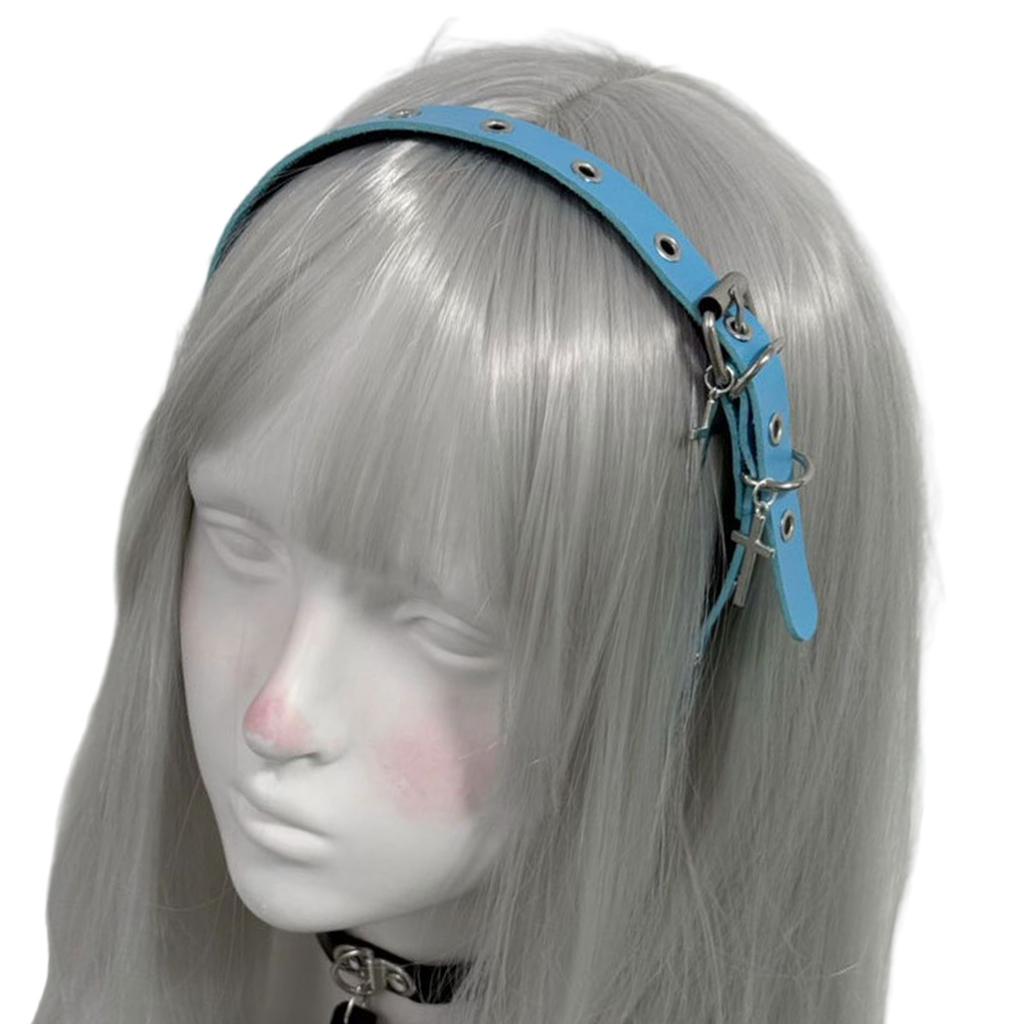 Панк Готический Дизайн Кожаная Повязка на Голову с Крестом для Женщин для Повседневного Использования Косплей Y2K Мода
