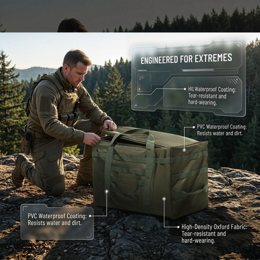 Oxford Fabric Large Capacity Bag Thickened Waterproof Duffel Bag Durable Utility Tote Bag  Camping