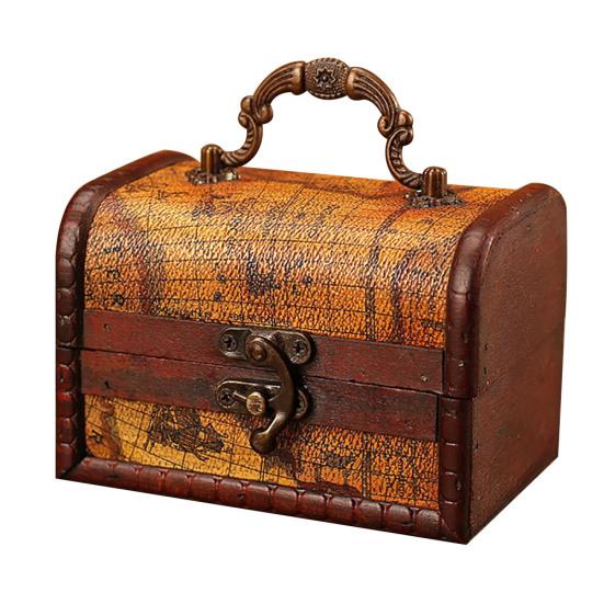 Antique Wooden Sakura Narcissus Jewelry Holder Organizer Trinket Storage Box