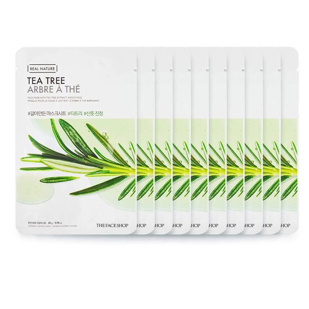 The Face Shop Real Nature Tea Tree Face Mask 20g x 10ea