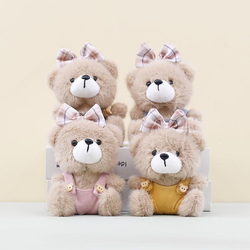 Bear Cartoon Adorable Plush Keychain With Pp Cotton Filling For Bag Decor