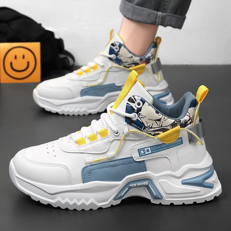 Мужская обувь Новые спортивные универсальные внутренние повышающие обувь для отдыха и бега Daddy Fashion Shoes Весна