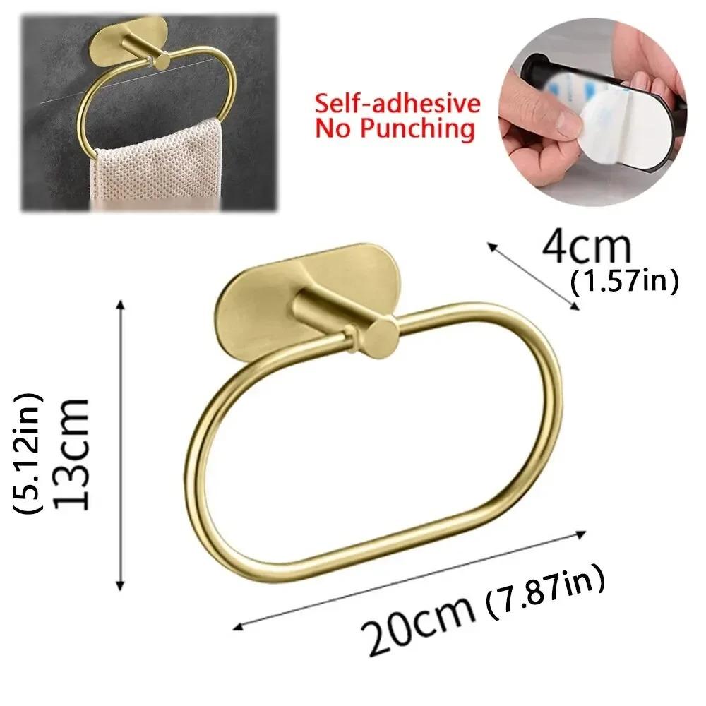 Держатель для полотенец из нержавеющей стали, самоклеящаяся вешалка для полотенец в ванную, черная вешалка для мытья рук, рейка, аксессуары для хранения на кухне