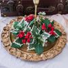Рождественский венок для украшения подсвечника, гирлянда, искусственный цветок, венок из свечей, свадебная вечеринка, новогодний декор, рождественские украшения
