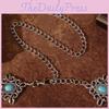 Traditional Chinese Knot Waist Chain With Metal Carving And Turquoise For Special Occasions