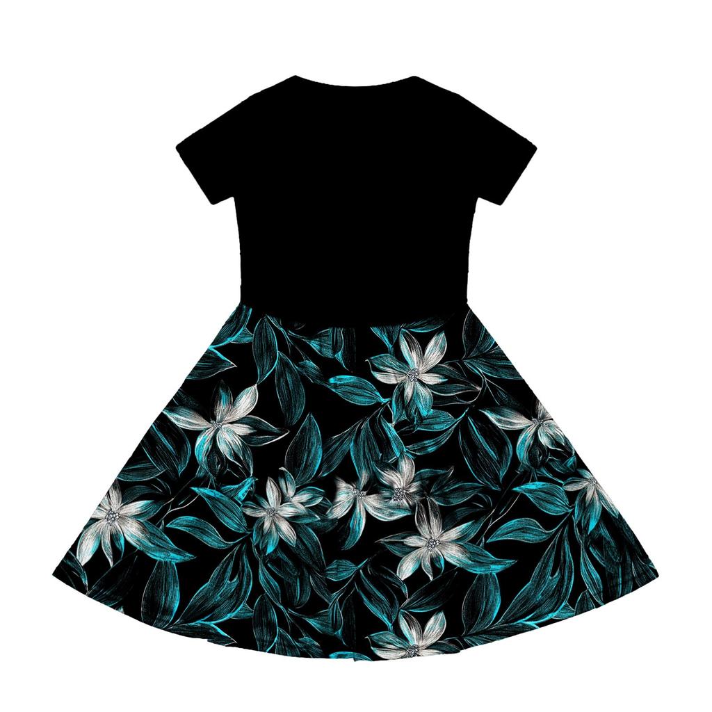 Летнее платье для девочек, однотонное платье без рукавов с принтом и карманом, повседневное платье, вечернее платье с короткими рукавами