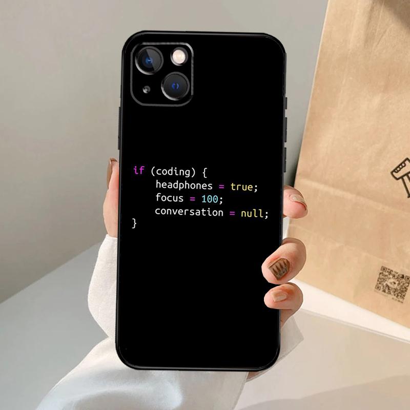 Чехол для телефона с языками программирования для iPhone 17 Air 16 15 14 13 12 11 Pro Max 12 13 mini 15 16 Plus 16e Чехол Coque