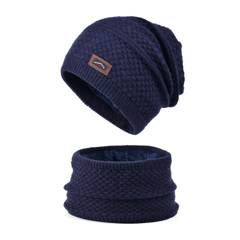 Зимняя шапка, шарф, комплект из двух предметов, женская уличная бархатная теплая защита для ушей, шапка-пуловер, вязаная шерстяная шапка