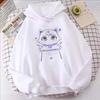 Genshin Impact Cartoon Cat Printed Hoodie Women Casual Autumn Winter Kawaii Harajuku Fleece Long Sleeve Sweatshirts