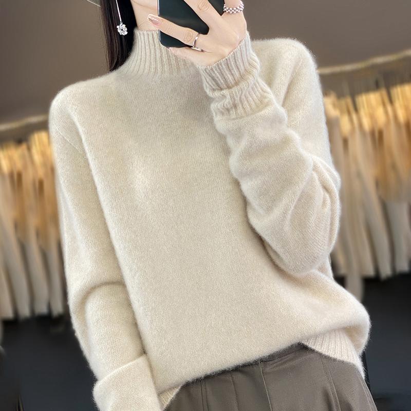 Женский кашемировый свитер Qinghe cashmere 30% кашемир 70% шерсть Женский осенне-зимний кашемировый свитер мягкий и теплый