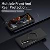 Magnetic Phone Case for Samsung Galaxy Z Fold Special/Z Fold 6 Slim/W25 Ring Kickstand Hard PC Cover with Tempered Glass Screen Film