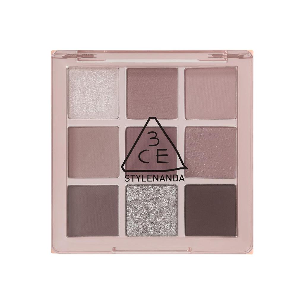 3CE Multi Eye Color Palette Shiny Beige L, Ash, 9-Color Eyeshadow,