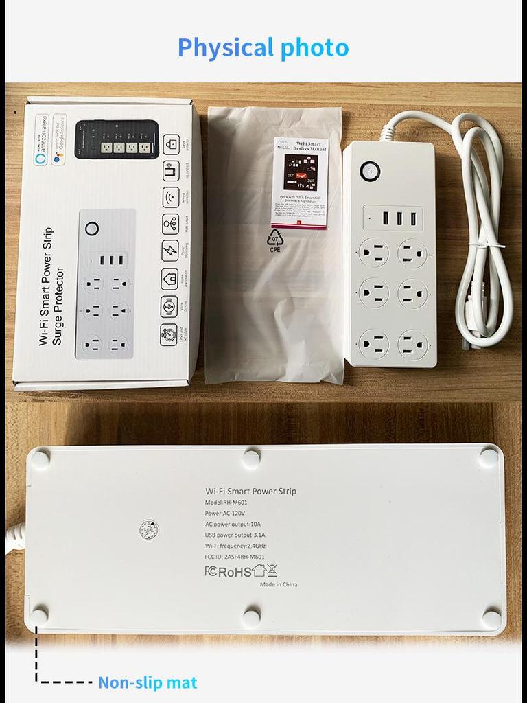 Сетевой удлинитель США с интеллектуальным управлением по Wi-Fi и таймером для умных домов