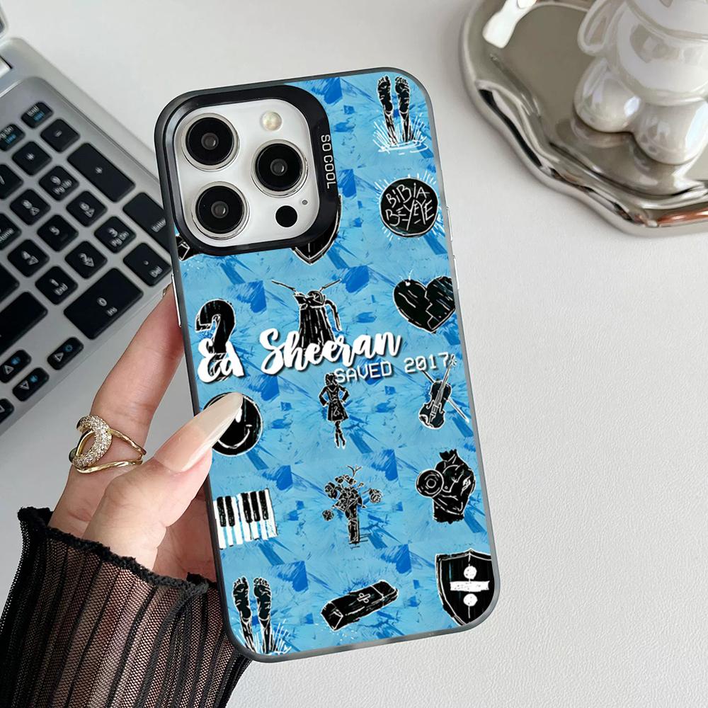 Чехол для телефона E-Ed S-Sheeran Hot Singer Матовый Цветной Серебристый Для Iphone 17 16 15 14 Pro 13 12 Air Plus 11 7 8 Max Роскошная Крышка