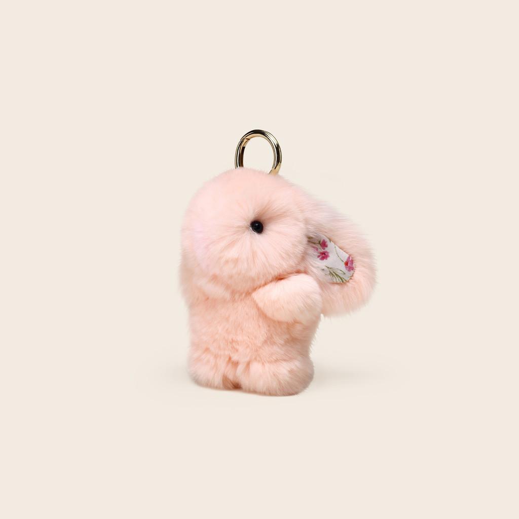 Bunny Plush Keychain With Flower Print For Bag Pendant Decoration Gift Kids