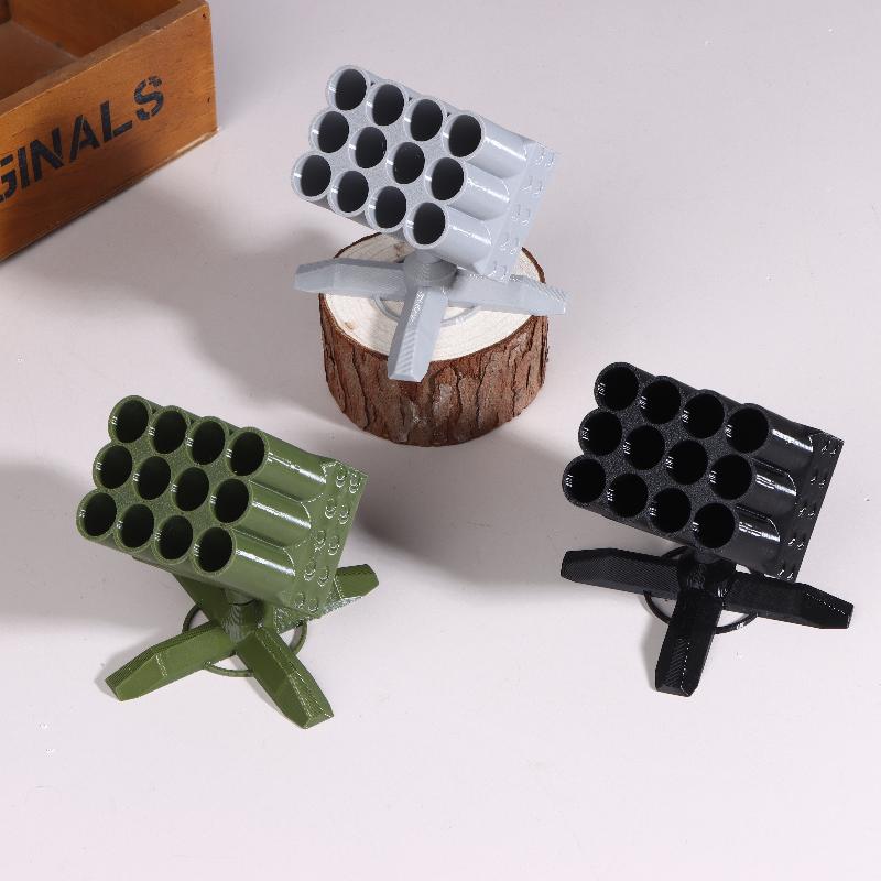 3D Printed Creative Missile Shaped AA Battery Storage Organizer - Desktop Figurine Battery Storage Box