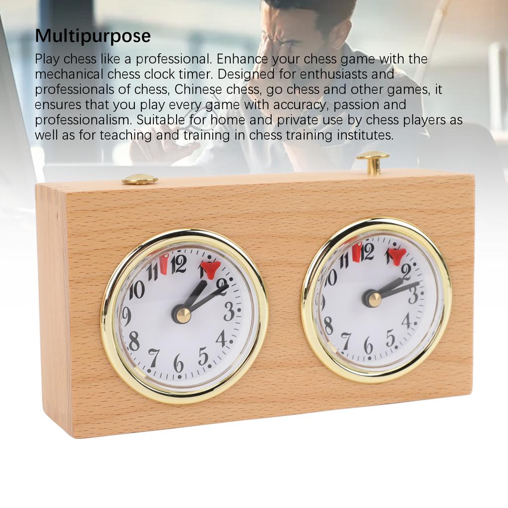 Профессиональное украшение для снятия стресса Шахматные часы Деревянный винтажный шахматный таймер Заводной Многофункциональный Портативный для соревнований