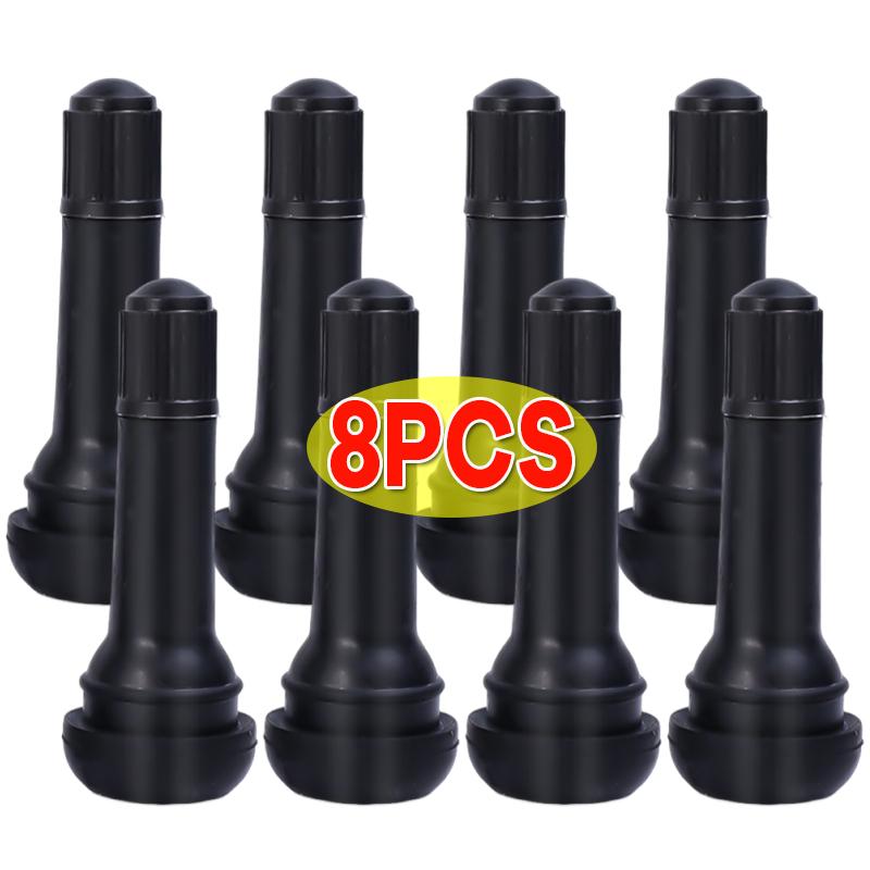 TR414 Tubeless Car Wheel Tire Valve Stems with Dust Caps Black Rubber Caps Tyre Rubber Valves with 20/4 Sets Stems Accessories