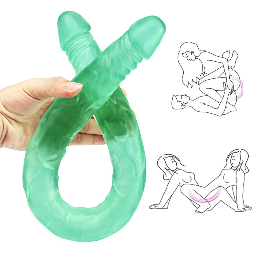 Двойной фаллоимитатор RUNYU, реалистичные фаллоимитаторы, член, лесбийская вагинальная анальная пробка, гибкий искусственный пенис для женщин, фаллоимитаторы, секс-игрушки