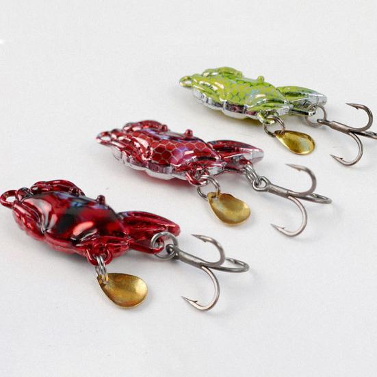 3.5CM/10G Metal Crab Spinner Blade Lure with Hook Long Casting Crab Bait with Rotating Sequin Spoon Spinnerbait Saltwater Freshwater Fishing