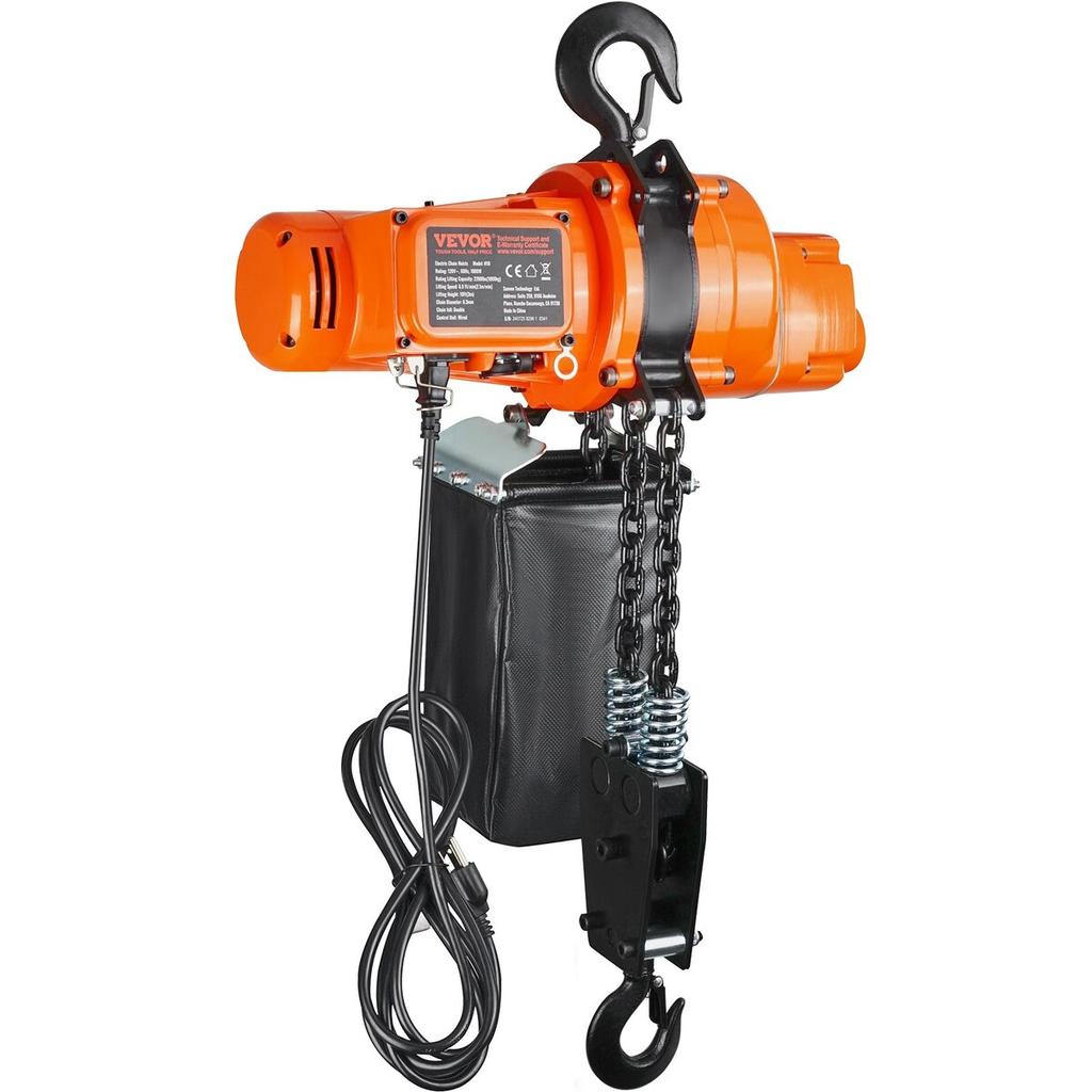 Electric Chain Hoist Single Phase Crane Hoist 2200 lbs Load 10 ft Lifting