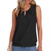 Женская модная майка без рукавов с круглым вырезом, однотонный повседневный топ